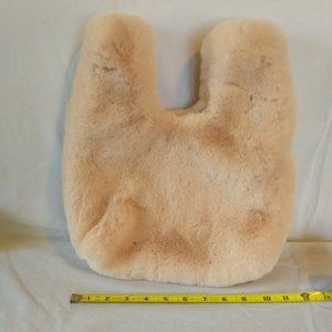 GAP Faux Chinchilla Fur Mini Shopper Tote Bag - Pale Blush Pink SO SOFT!